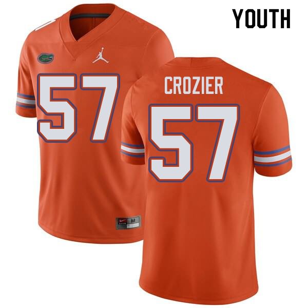 NCAA Florida Gators Coleman Crozier Youth #57 Jordan Brand Orange Stitched Authentic College Football Jersey LXD3564AY